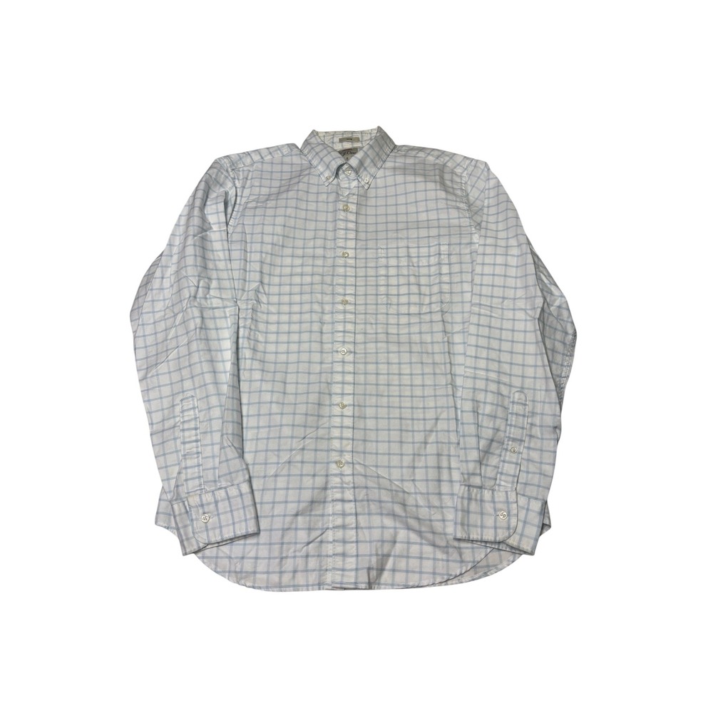J.Crew Slim Fit Oxford Shirt Mens Medium Blue White Windowpane Check J1032